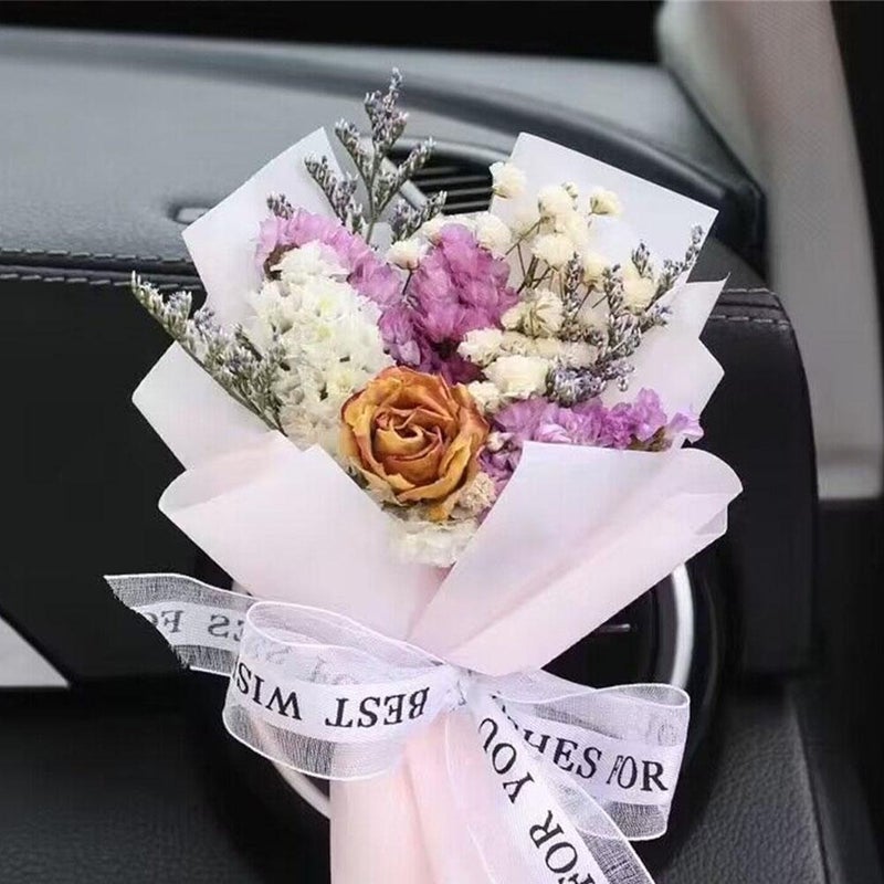 Cute Mini Dried Flowers Bouquet for Car Air Vent Clips, Small Bouquet Car Air Freshener Vent Clips,Mini Natural Dried Flower Bouquet Car,Car Essential Oil Diffuser Vent Clip,Auto Interior Accessories - Image 4